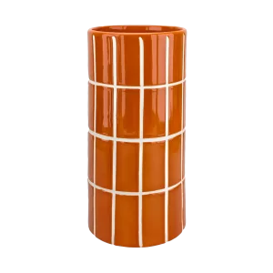 Vase Carrelage - Orange D10,5 H23cm