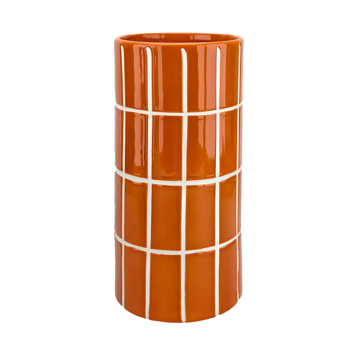 Vase Carrelage - Orange D10,5 H23cm