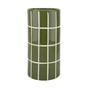 Vase Carrelage- kaki D10,5 H23cm