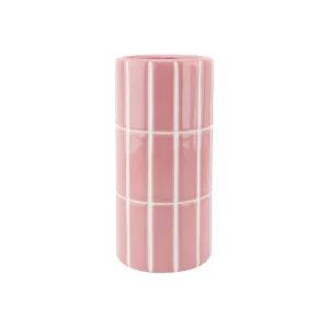 Vase Carrelage - Rose D10,5 H23cm
