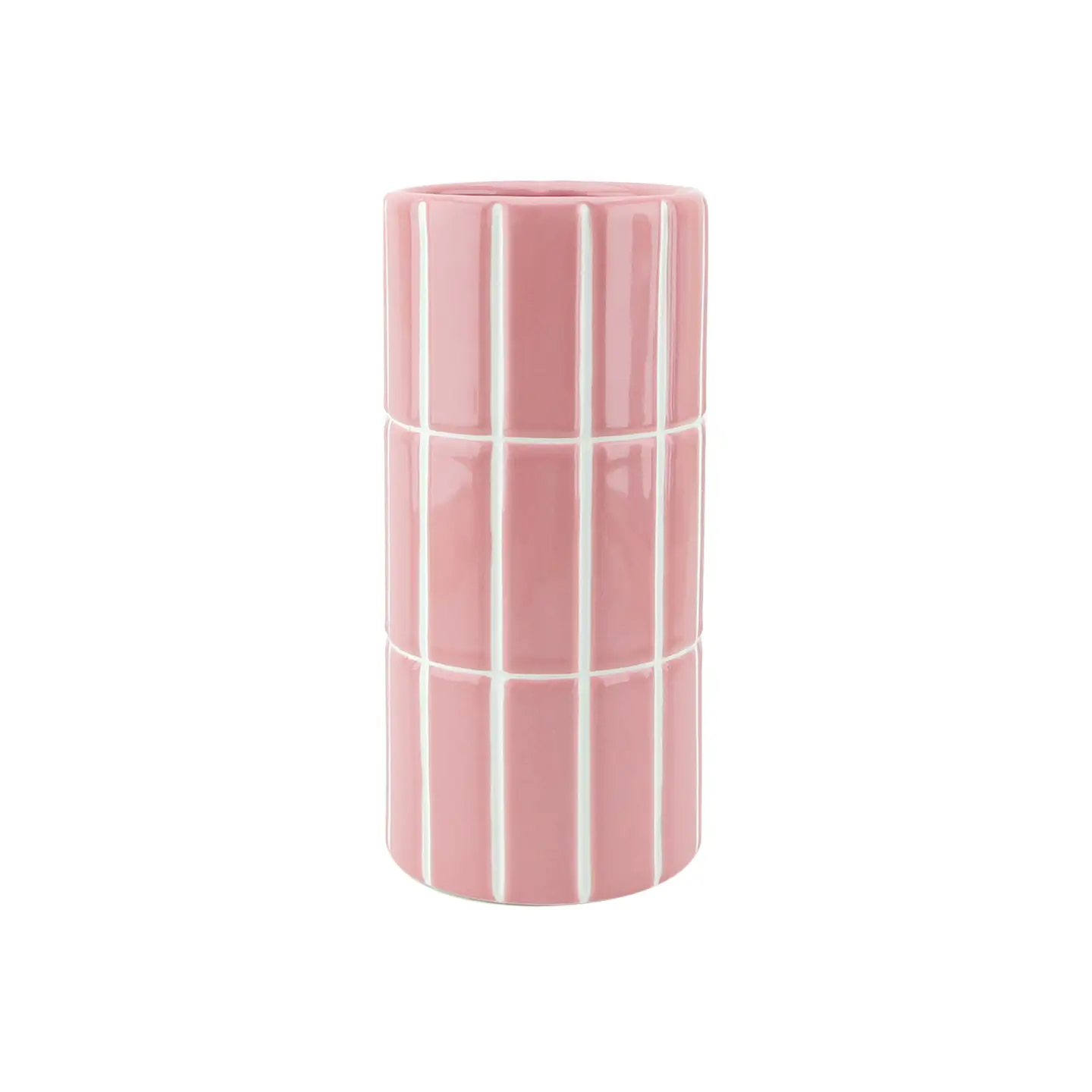 Vase Carrelage - Rose D10,5 H23cm