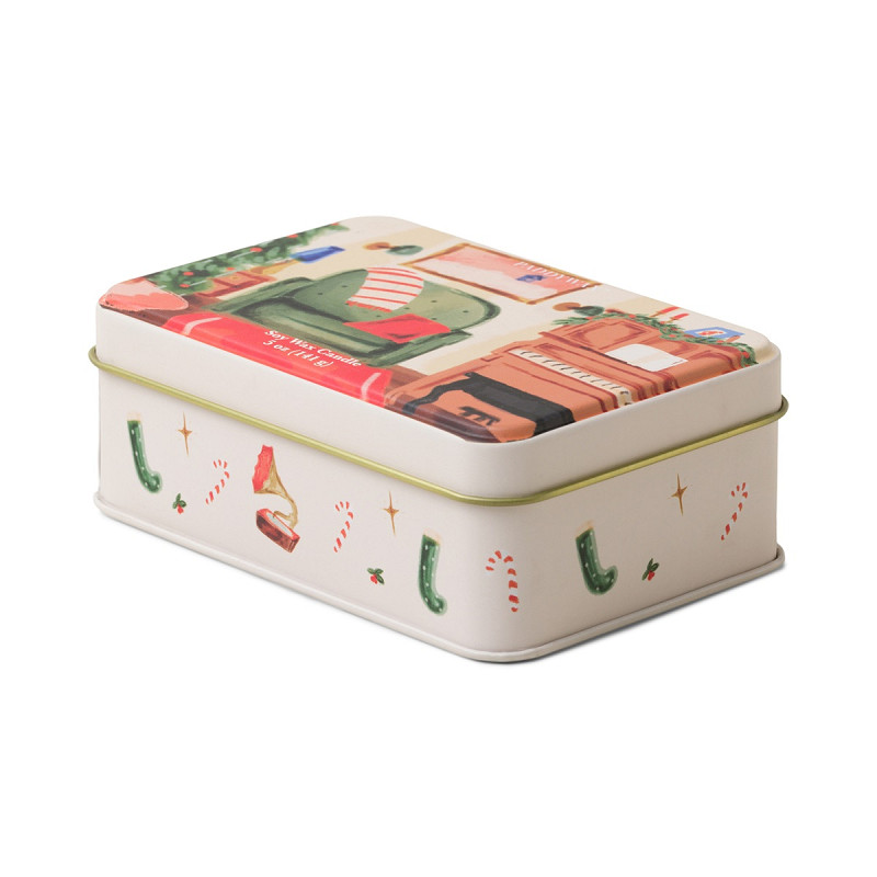 Bougie de Noël en boîte métallique – 141 g – Piano : Grenade & Épicéa – Image 2