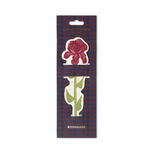 Marque-page floral encadré en similicuir – Iris
