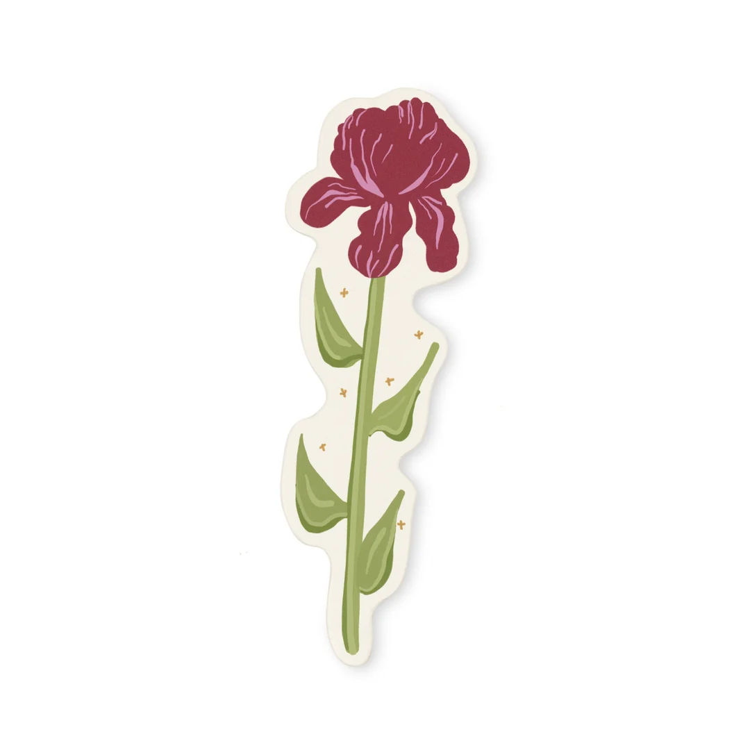 Marque-page floral encadré en similicuir – Iris – Image 2