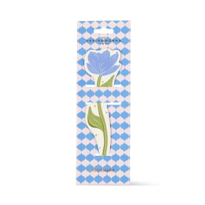 Marque-page floral encadré en similicuir – Magnolia