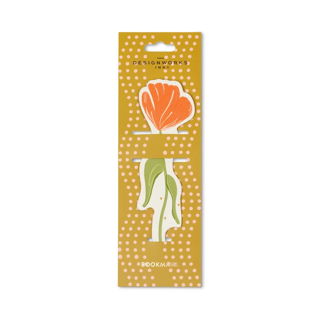 Marque-page Coquelicot encadré en similicuir